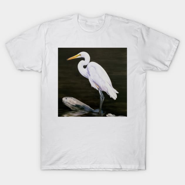 Great White Egret Painting T-Shirt by EmilyBickell